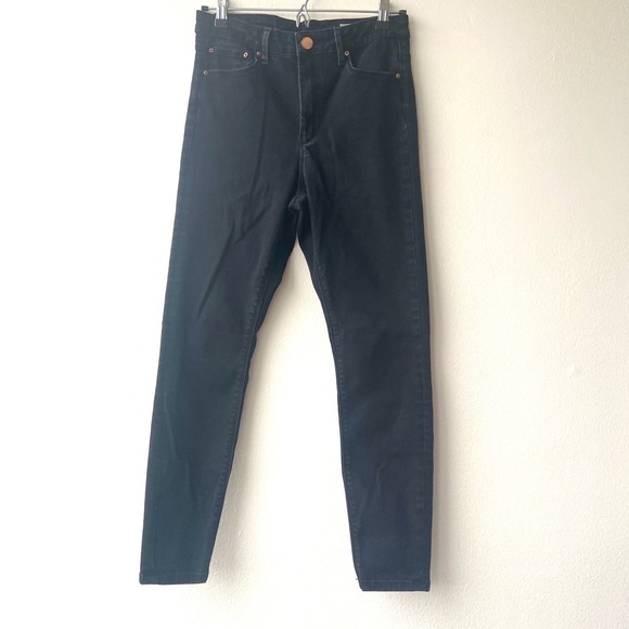 ASOS High Rise Ridley Skinny Jeans In Washed Black - Picture 4 of 9